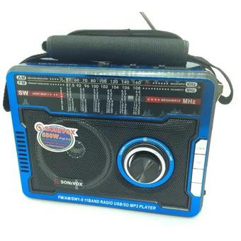 Radio Sonivox VS-R1385 Linterna Análogo 11 Bandas Am Fm SW USB
